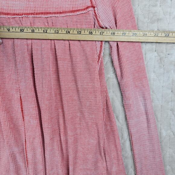 We The Free Thermal Henley Womens Small Pink Long Sleeve Boho Waffle Knit Top - Picture 7 of 8